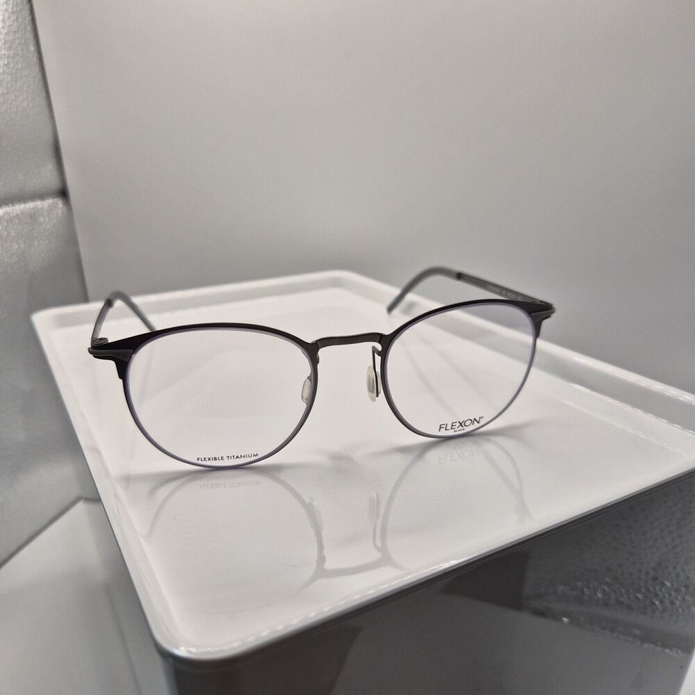FLEXON B2000 033 MATTE Titanium GUNMETAL 50/20/145 EYEGLASSES ROUND FRAME BQ97